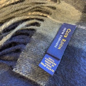 Cashmere Dark Plaid Scarf *SM HOLES* Mens / Unisex